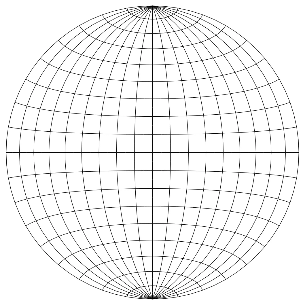 Schmidt net (stereonet) used in structural geology for plotting orientations