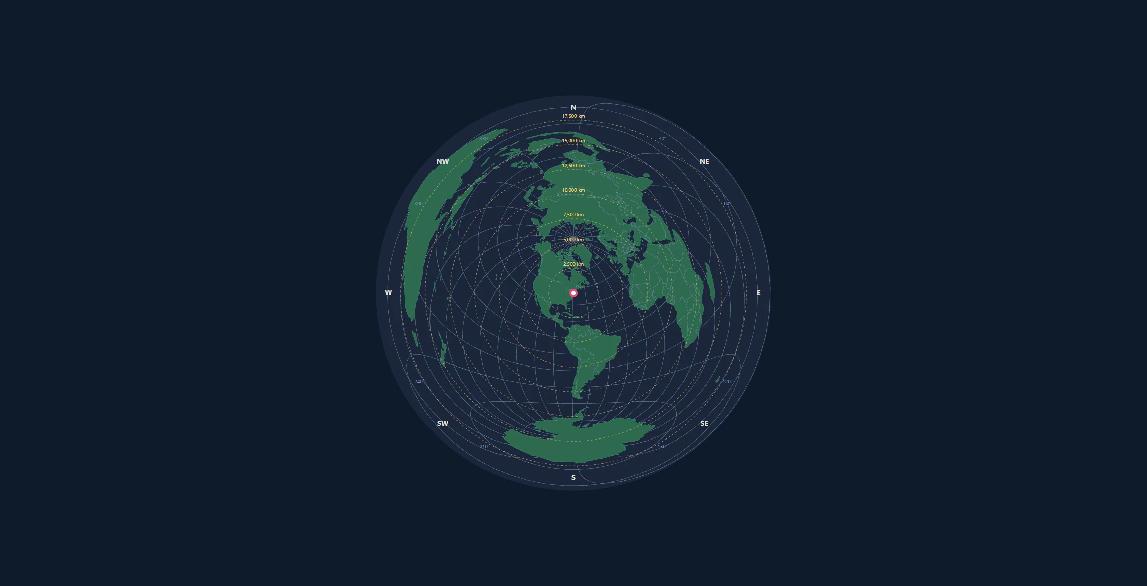 Creating Azimuthal Equidistant Maps with D3.js