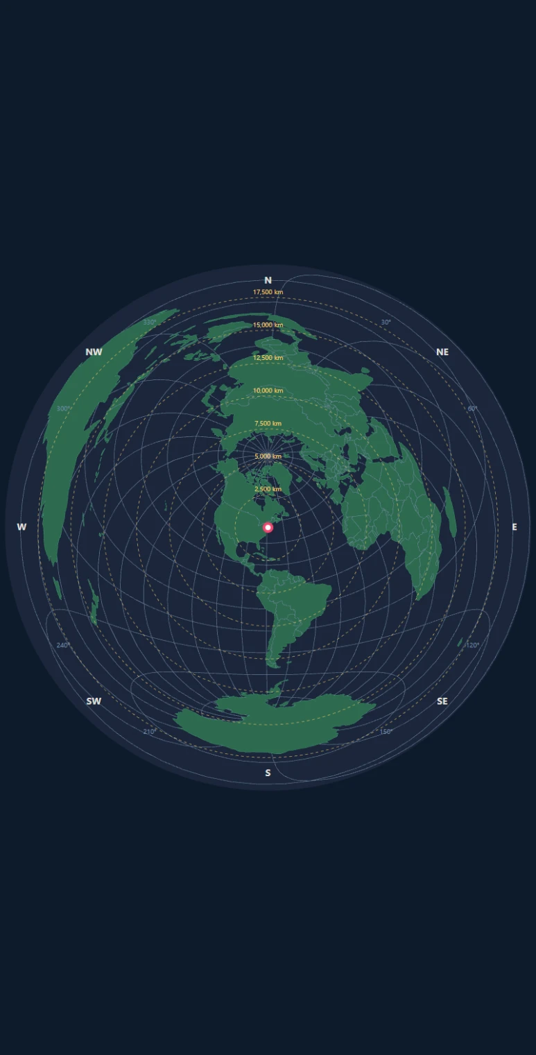 Creating Azimuthal Equidistant Maps with D3.js