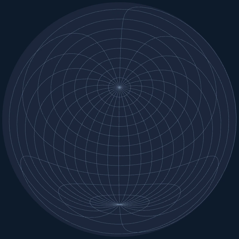 D3.js azimuthal equidistant map with graticule grid lines