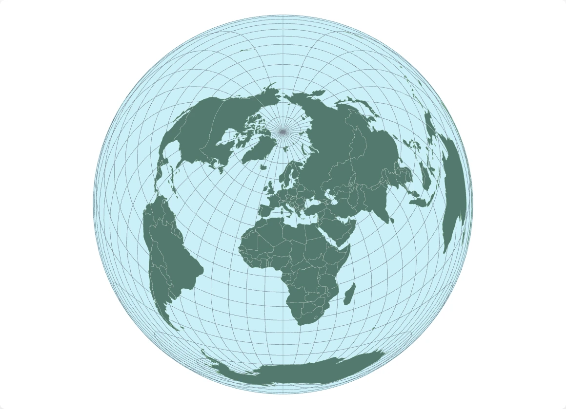 D3.js Lambert equal-area map with country boundaries
